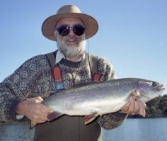 Tony Dell
Joined July 1980
Reason for joining: fellowship and to learn about Tassie fly fishing after 15 years away. Have had great fun through the Club, made many lifelong friends and improved my fly tying and fishing no end as a result.

Favourite fly patterns: Green Beadyarn Yeti, Possum Parachute Emerger and Bloody Mary are old favourites. Current favourites are black marabou 'Fluffy' with tungsten bead, Tom Jones with yellow head, Charles peck's floating possum nymph with shuck and a modification of Bob Wyatt's DHE tied out of possum.

Favourite type of fly fishing: Whatever is suited to the days I can go fishing but I love to fish dry to rising fish, Lake or River.

